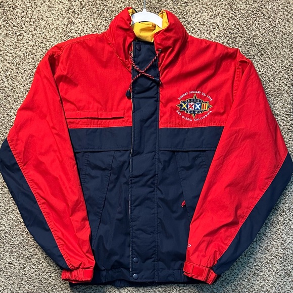 Denver broncos Super Bowl 32 Men's Red and Blue Jacket - Picture 1 of 8